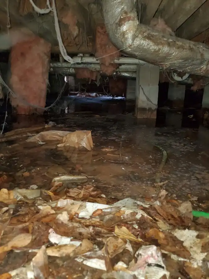 Crawl space flood assessment for Commercial Water Damage Restoration in Upper St. Clair