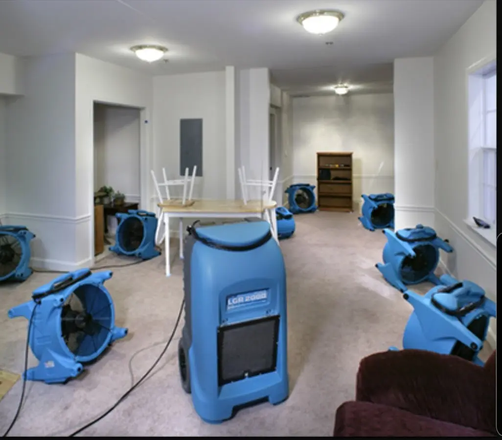 Air movers and dehumidifier setup for Water Extraction & Removal in Upper St. Clair